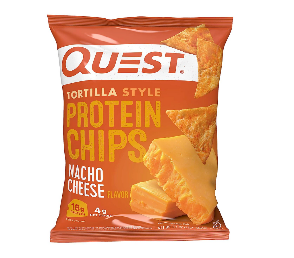 Quest Nutrition Tortilla Style Protein Chips, Low Carb, Nacho Cheese 1.1 Ounce (Pack of 12)