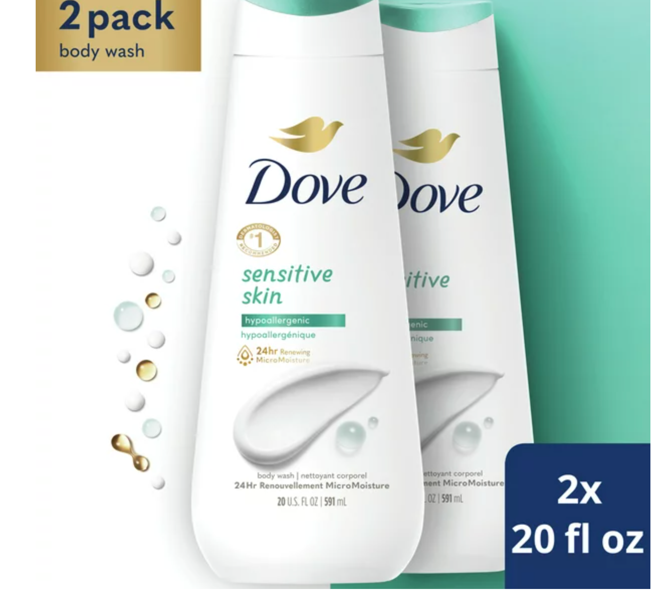Baby Dove Wash and Lotion (2 - 20 fl. oz. & 1 - 6.5 fl. oz.)