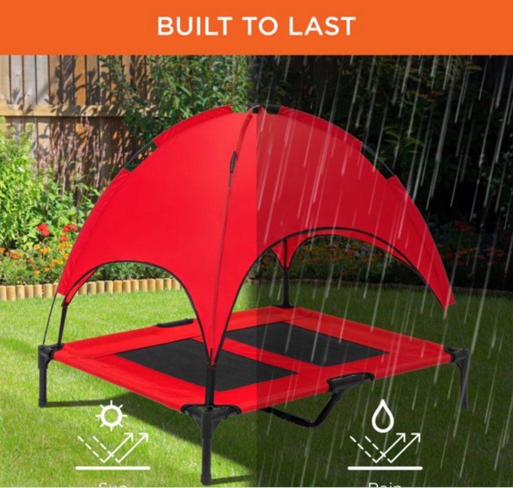 Best Choice Products 36in Outdoor Raised Mesh Cot Cooling Dog Pet Bed RED