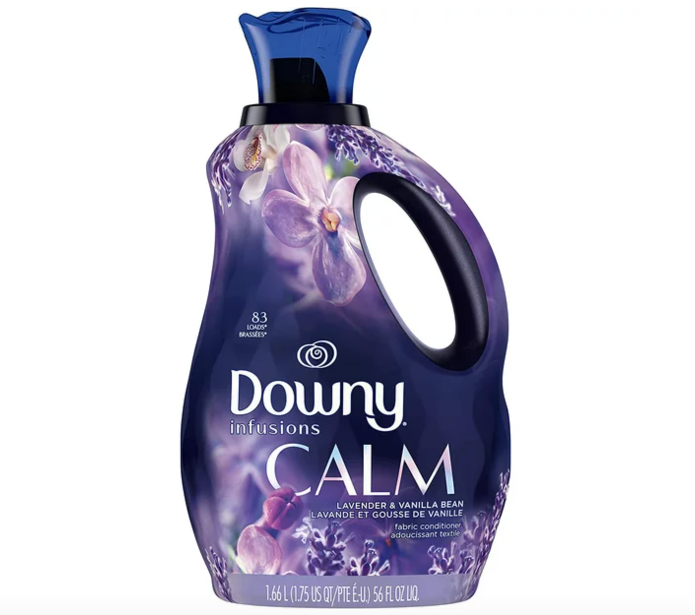 Downy Infusions Liquid Fabric Softener, Calm, Lavender & Vanilla Bean, 56 fl oz