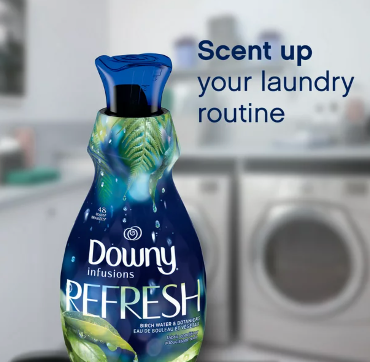 Downy Infusions Liquid Fabric Softener, Refresh, Birch Water & Botanicals, 101 fl oz
