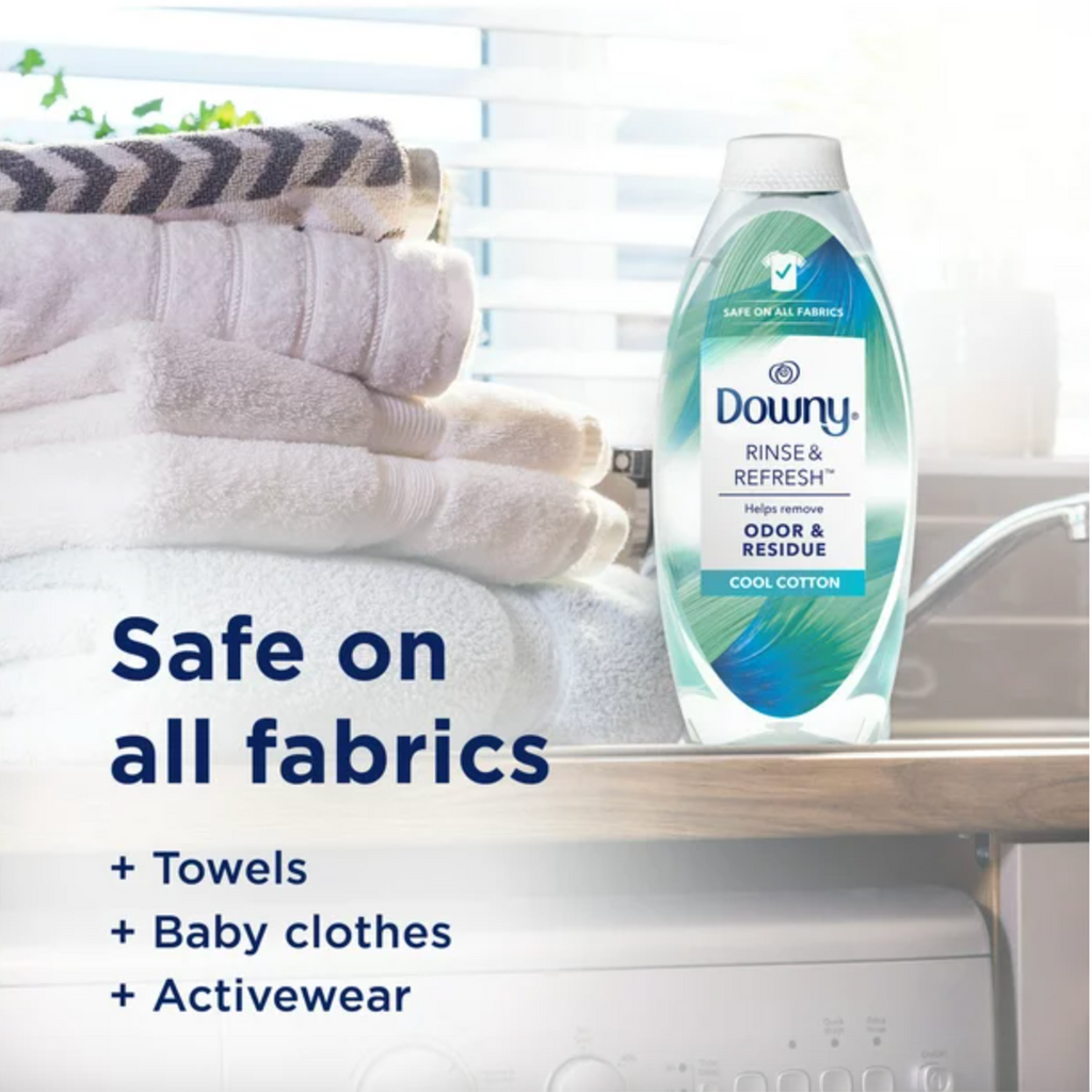 Downy Rinse & Refresh Laundry Odor Remover And Fabric Softener, Cool Cotton, 48 fl oz