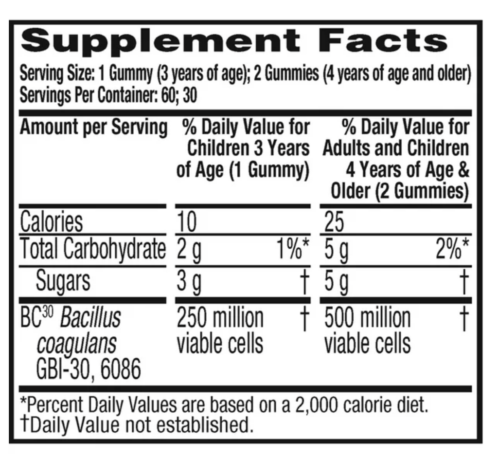 Kids Daily Probiotic Natural Fruit Flavor Gummies, Digestive Advantage (60ct) -