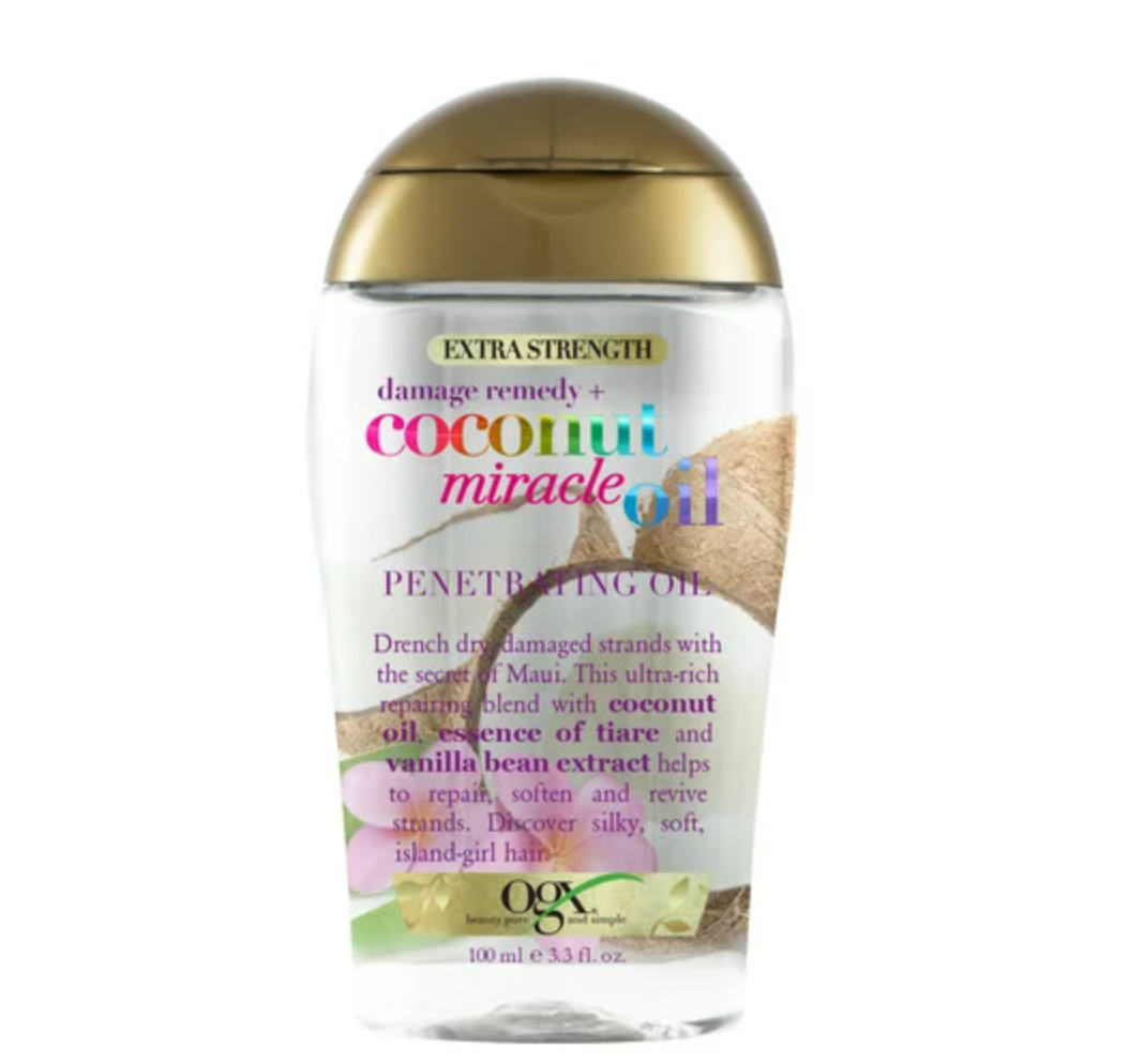 OGX Extra Strength Damage Remedy + Coconut Miracle Oil Penetrating Hair Oil Treatment, 3.3 oz