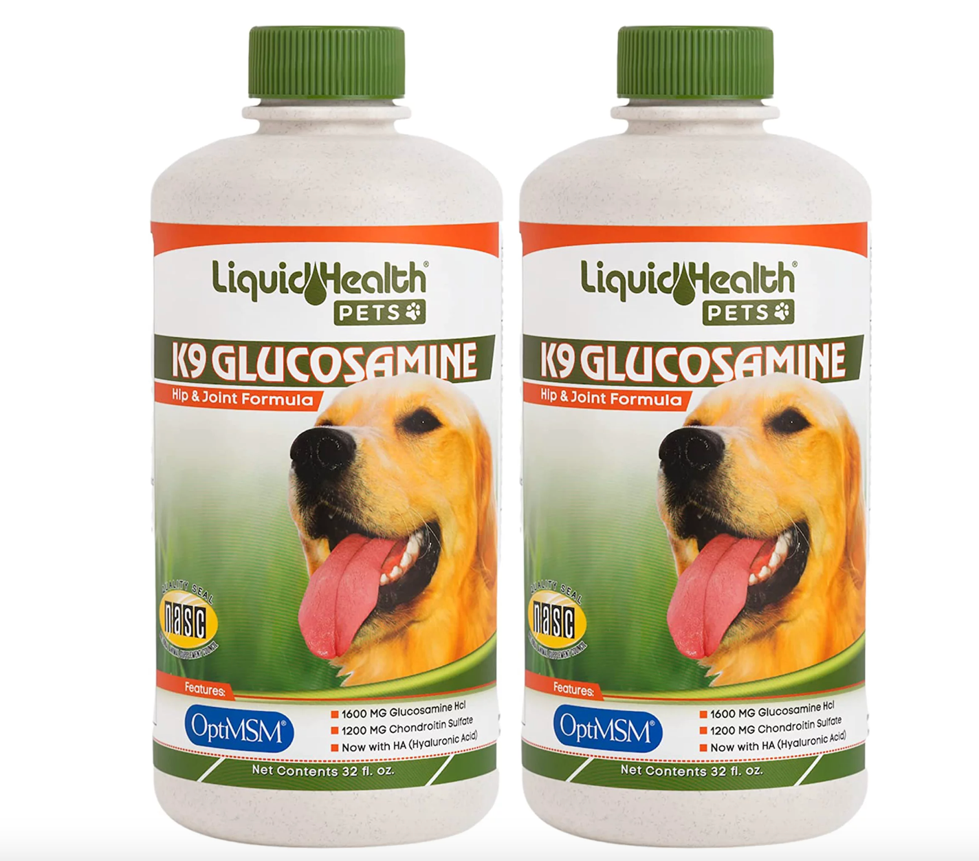 LIQUIDHEALTH K9 Glucosamine for Dogs Hip & Joint Juice Liquid Vitamin, 32 Fl. Oz 2-Pack