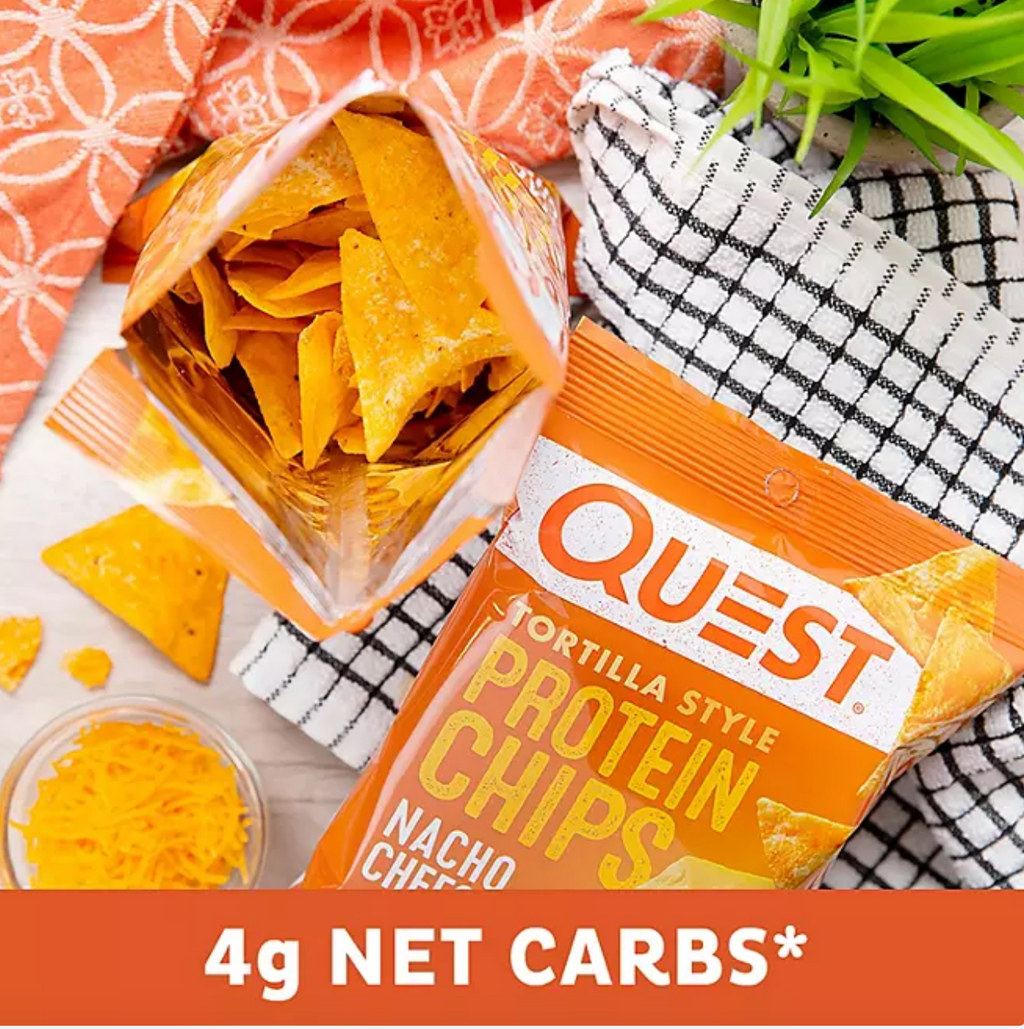 Quest Tortilla Style 18-19g Protein Chip Variety Pack, Nacho Cheese & Ranch, 14 ct.