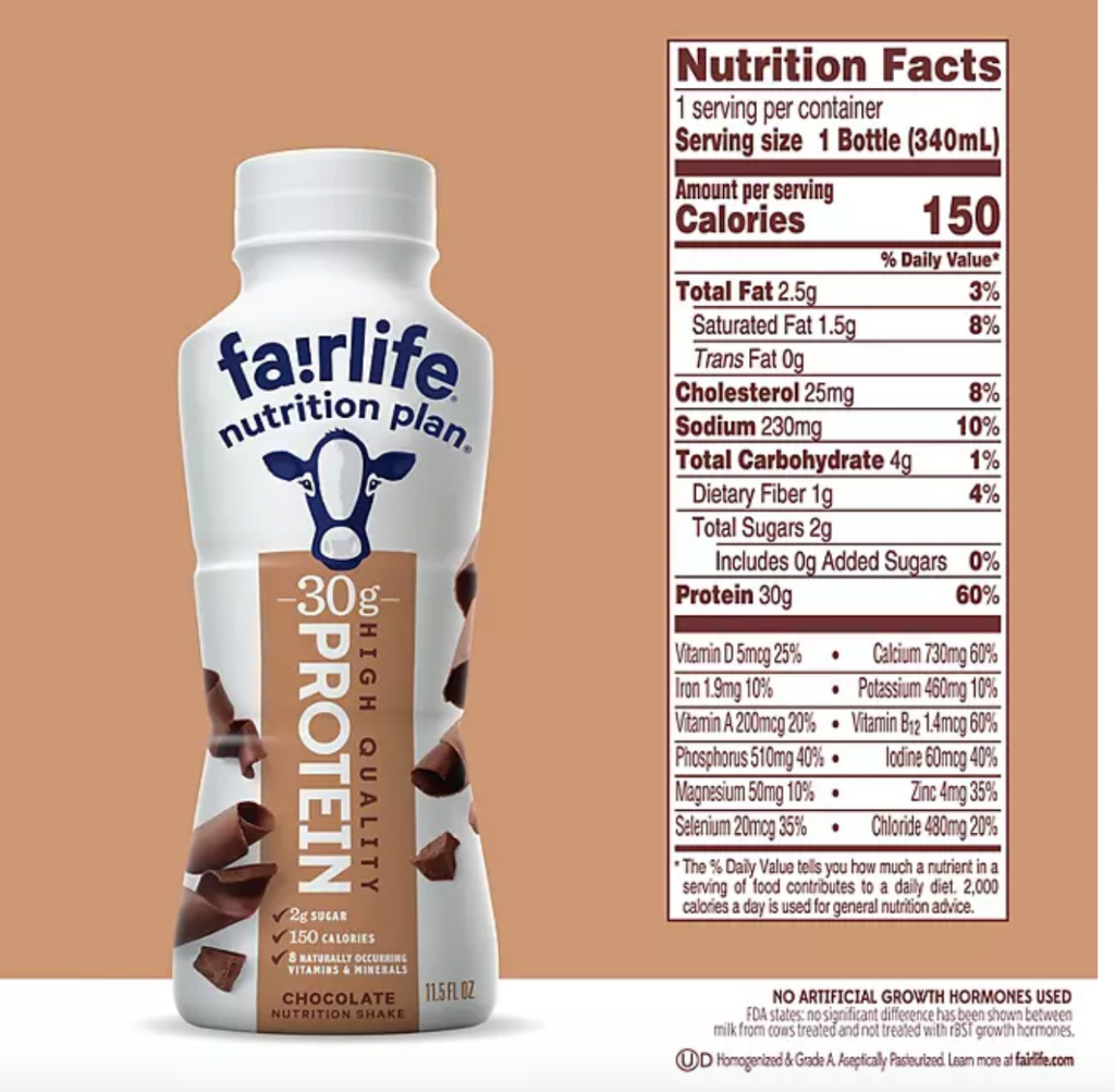 Fairlife Nutrition Plan Chocolate, 30 g. Protein Shake (11.5 fl. oz., 12 pk.)