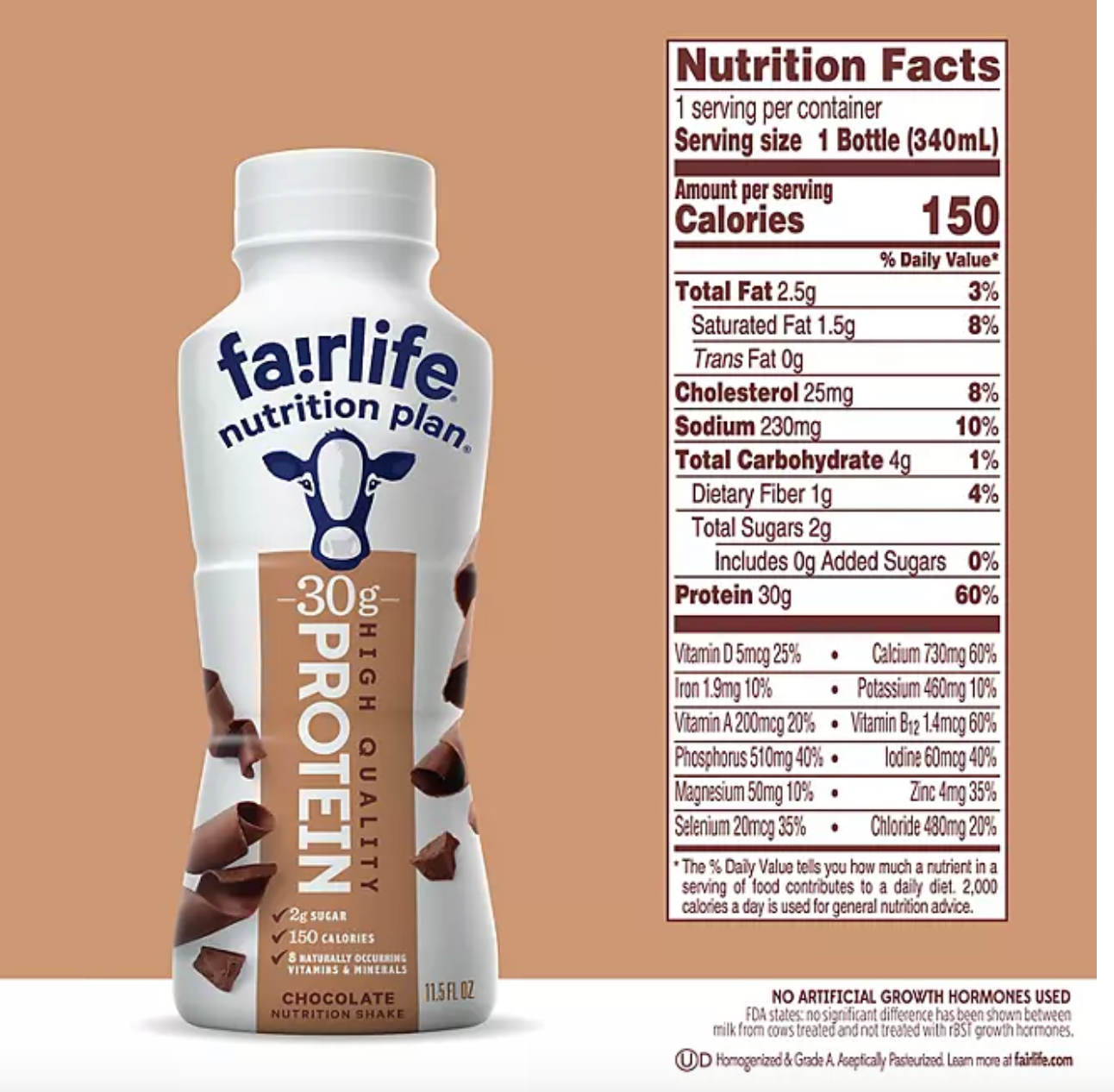 Fairlife Nutrition Plan Chocolate, 30 g. Protein Shake (11.5 fl. oz., 12 pk.)