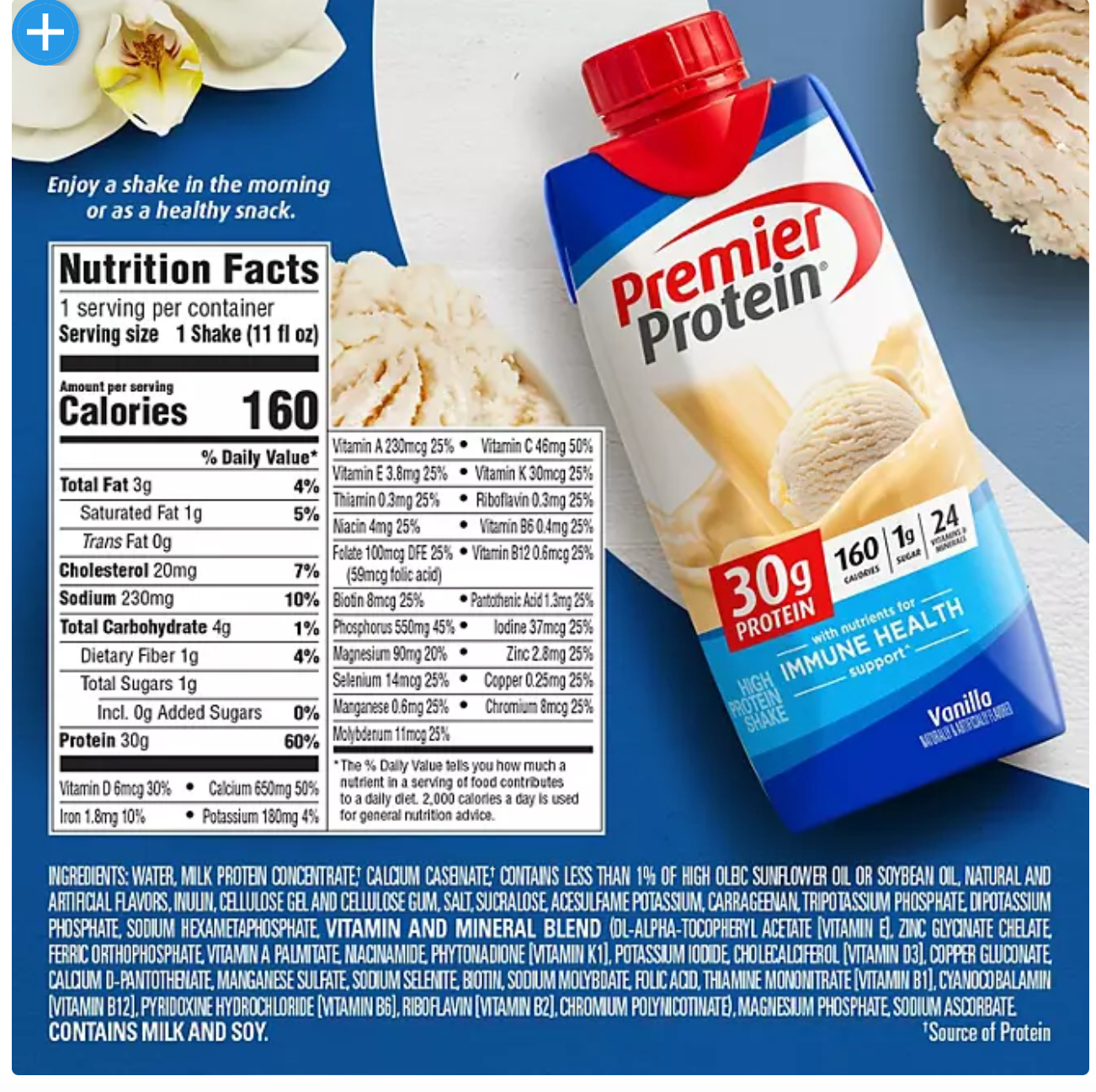 Premier Protein 30g. High Protein Shake, Vanilla (11 fl. oz., 15 pk.)