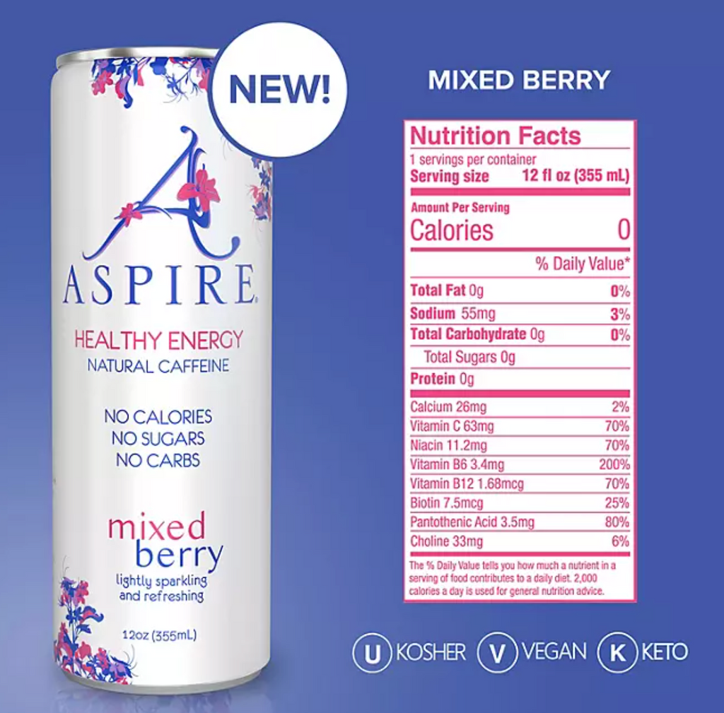 Aspire Healthy Energy Drinks Variety Pack (12 fl. oz., 15 pk.)