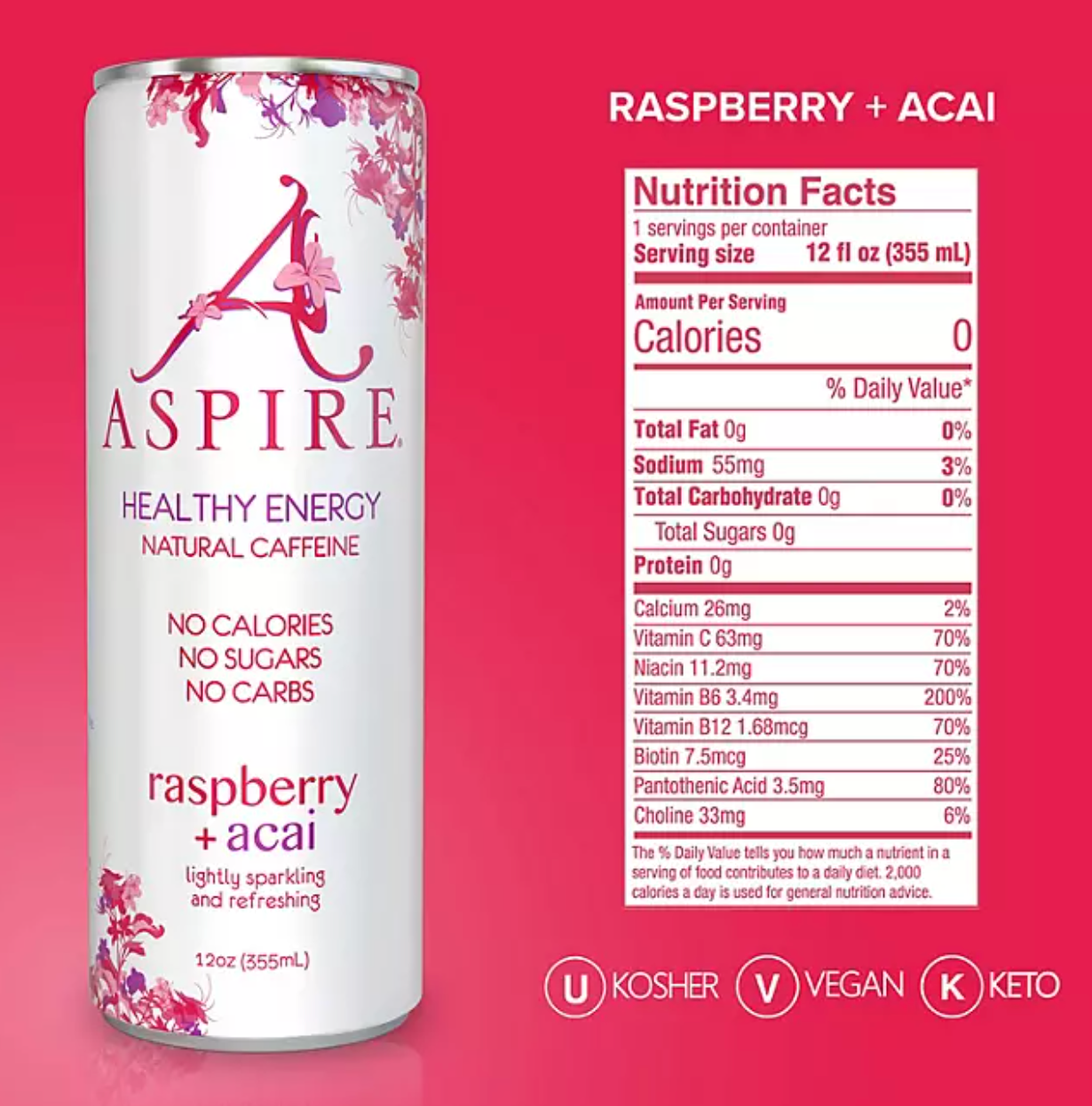 Aspire Healthy Energy Drinks Variety Pack (12 fl. oz., 15 pk.)