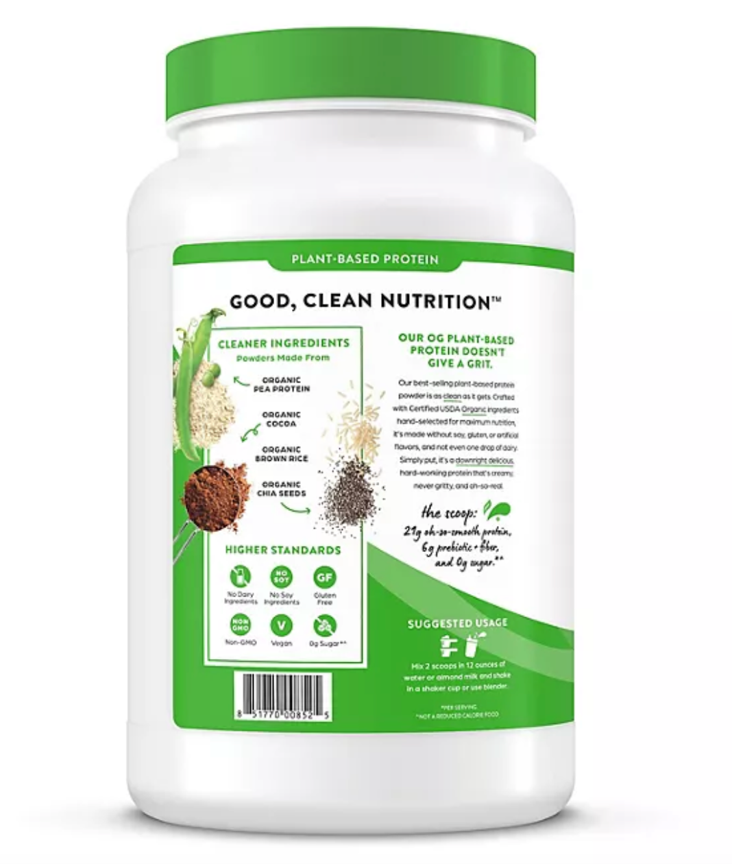 Orgain Organic Protein Plant Based Powder Creamy Chocolate Fudge (2.74 lbs.)