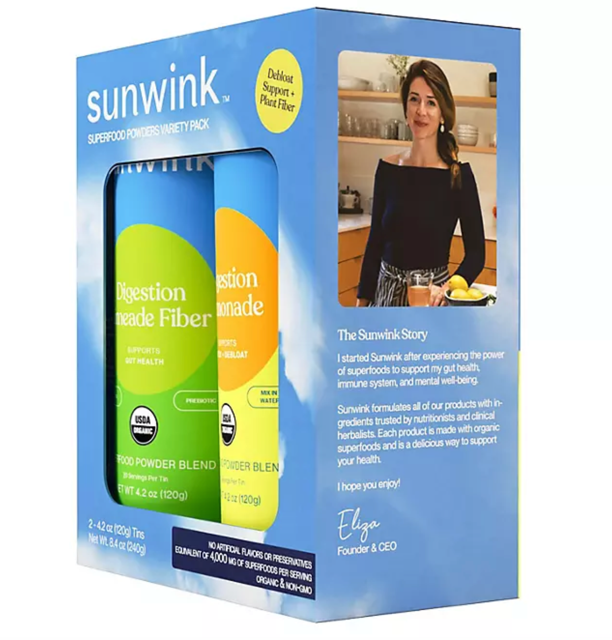 Sunwink Daily Debloat + Fiber Superfood Powder Duo (4.2 oz., 2 pk.)