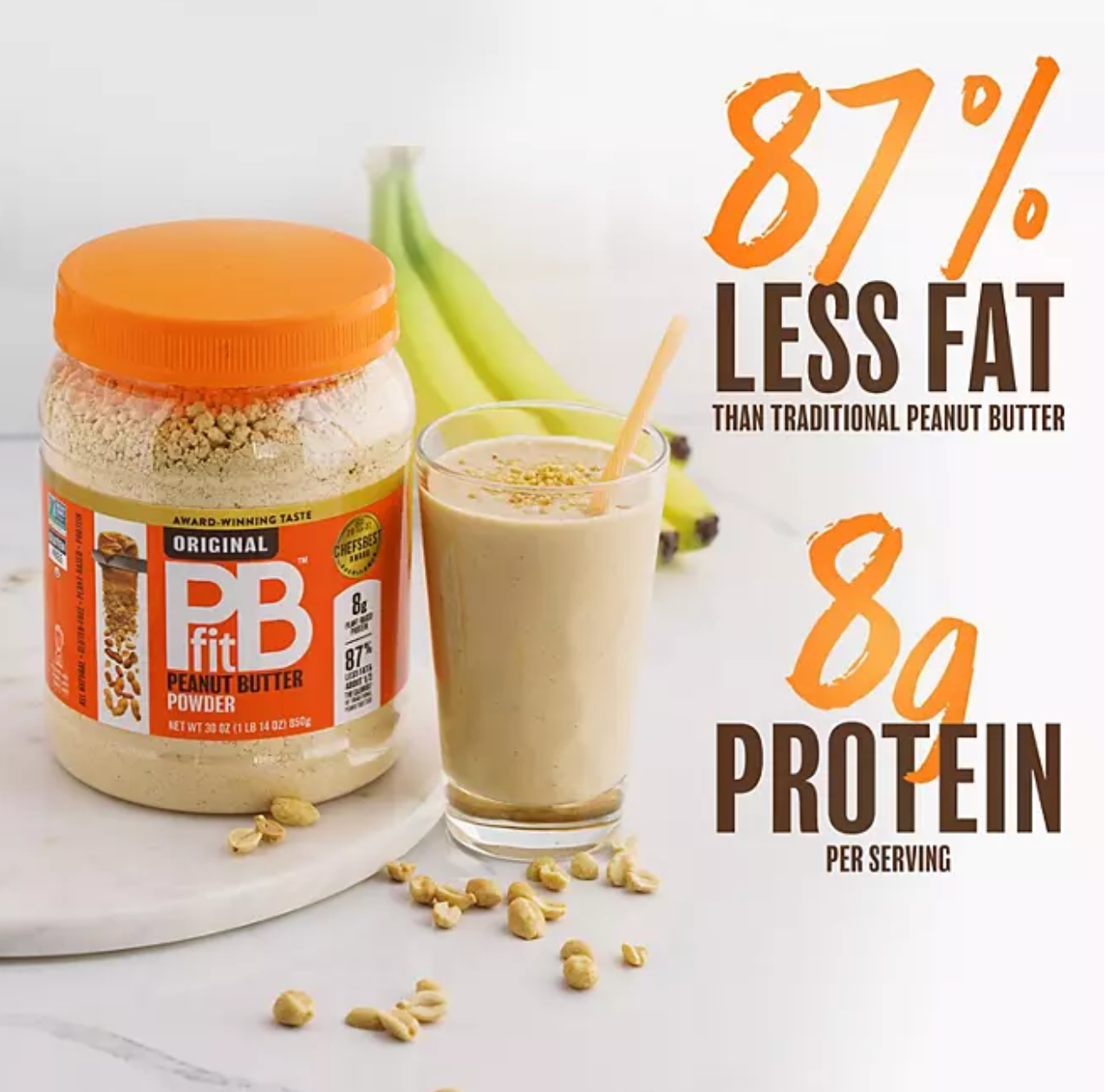 PBfit All-Natural Gluten-Free Peanut Butter Powder (30 oz.)