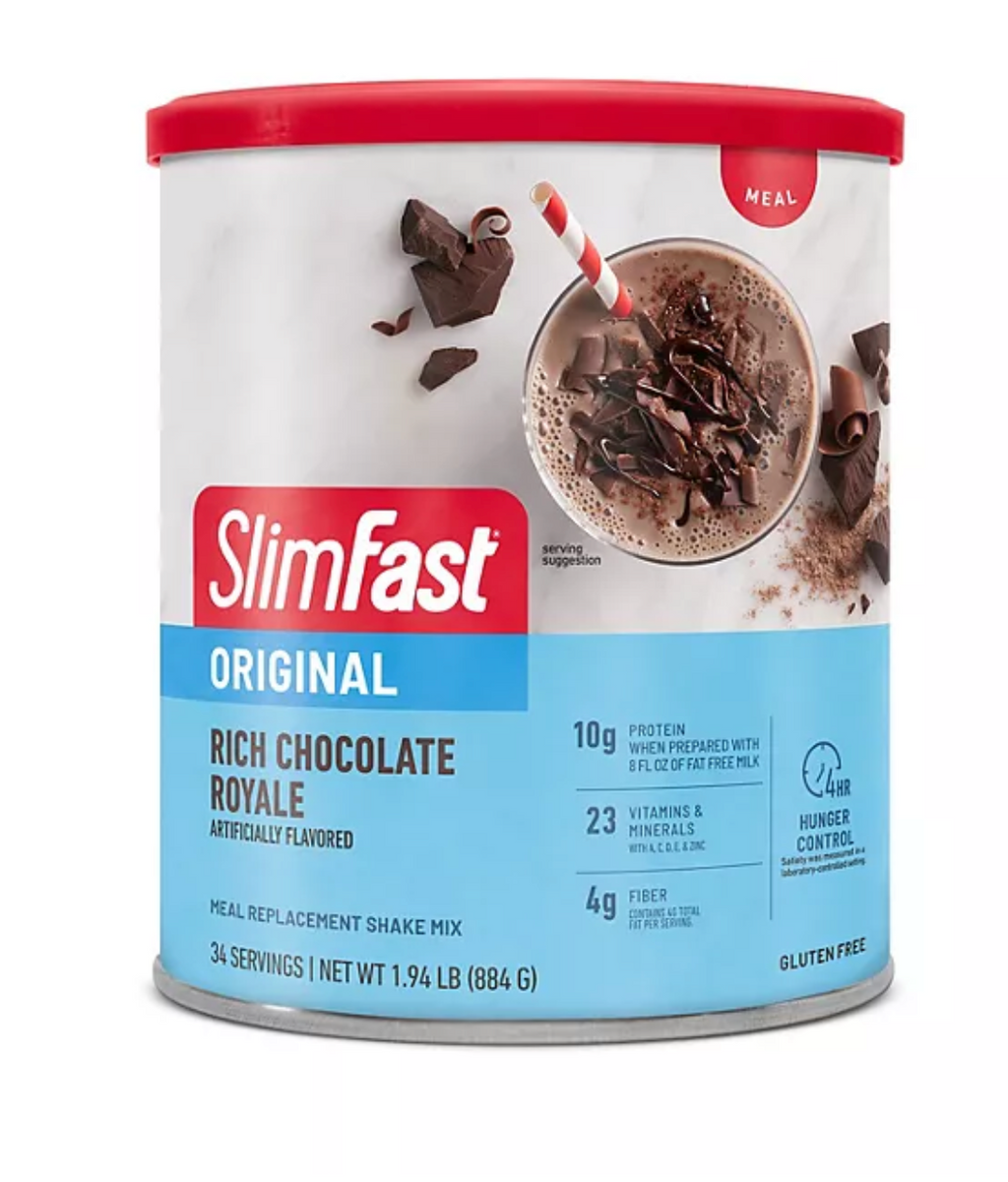 SlimFast Original 10g Protein Meal Replacement Shake Mix, Chocolate Royale (34 Servings, 31.18 oz.)