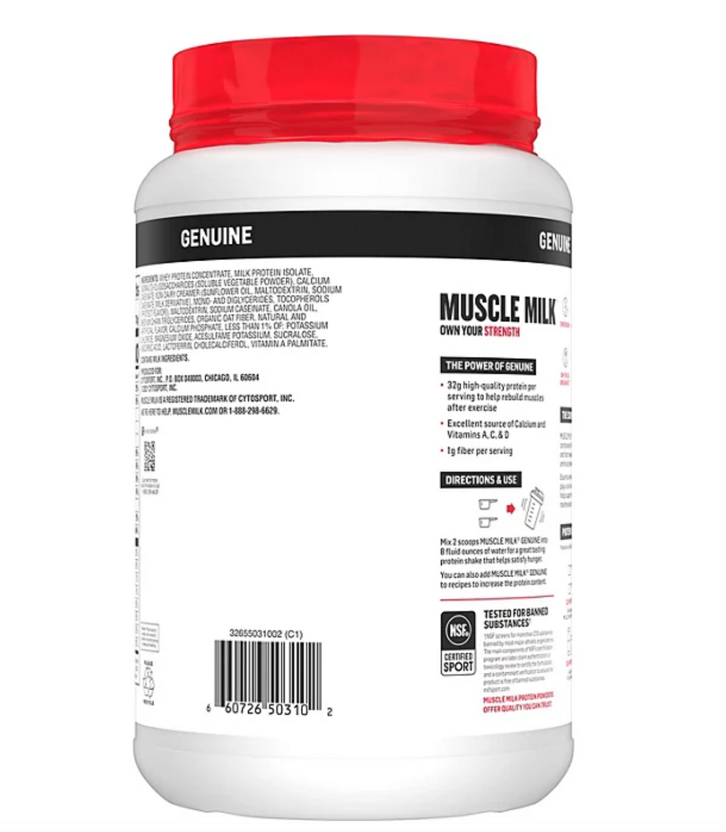 Muscle Milk Genuine Protein Powder, Vanilla Cream (39.5 oz.)