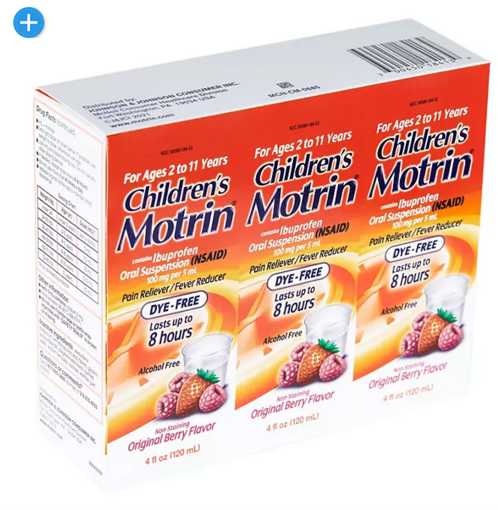 Children's Motrin Oral Suspension, Berry (4 oz., 3 pk.)
