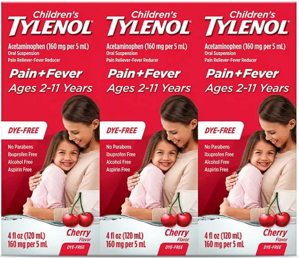Children's Tylenol Oral Suspension, Cherry (4 oz., 3 pk.)
