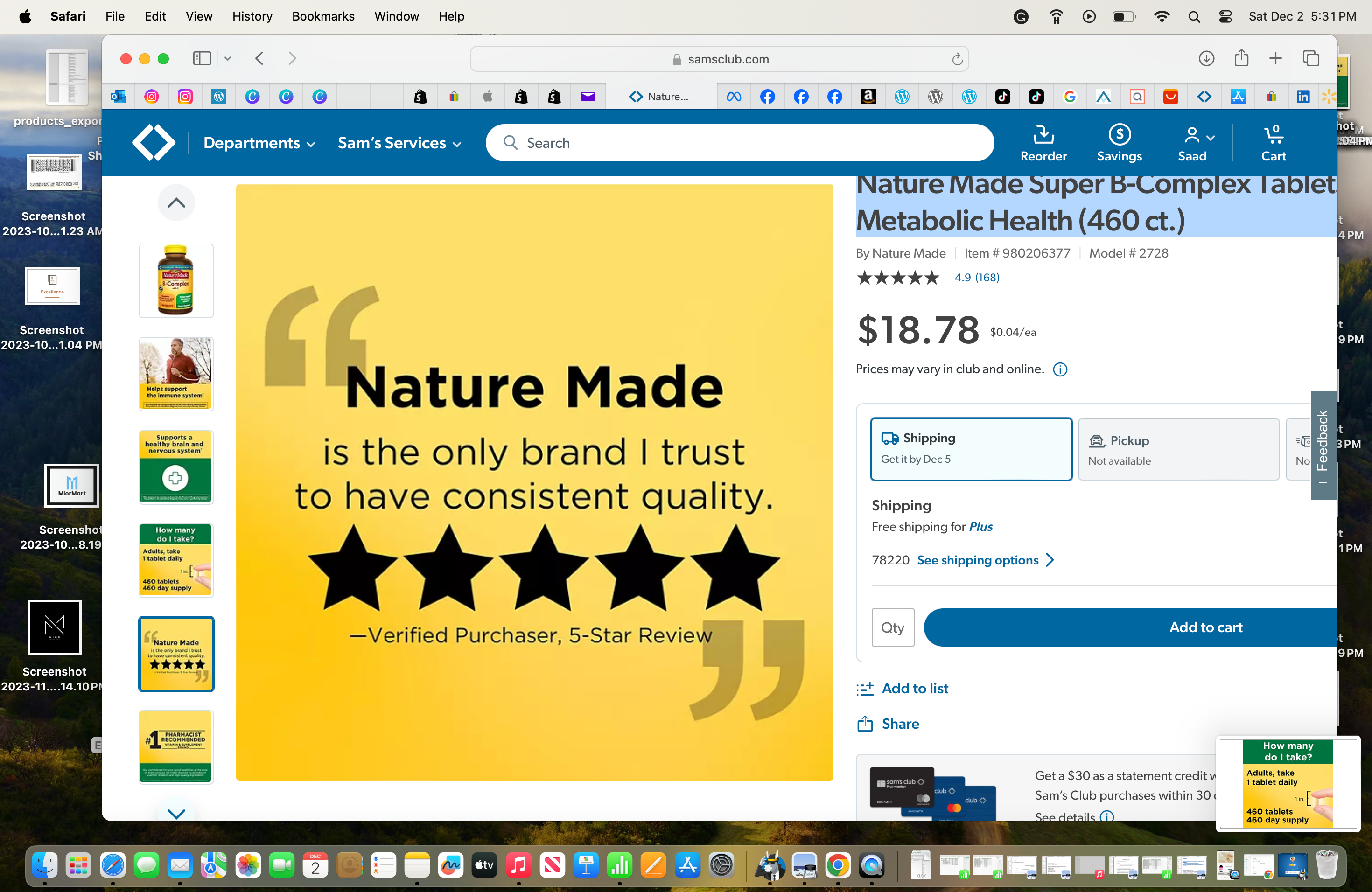 Nature Made Super B-Complex Tablets for Metabolic Health (460 ct.)