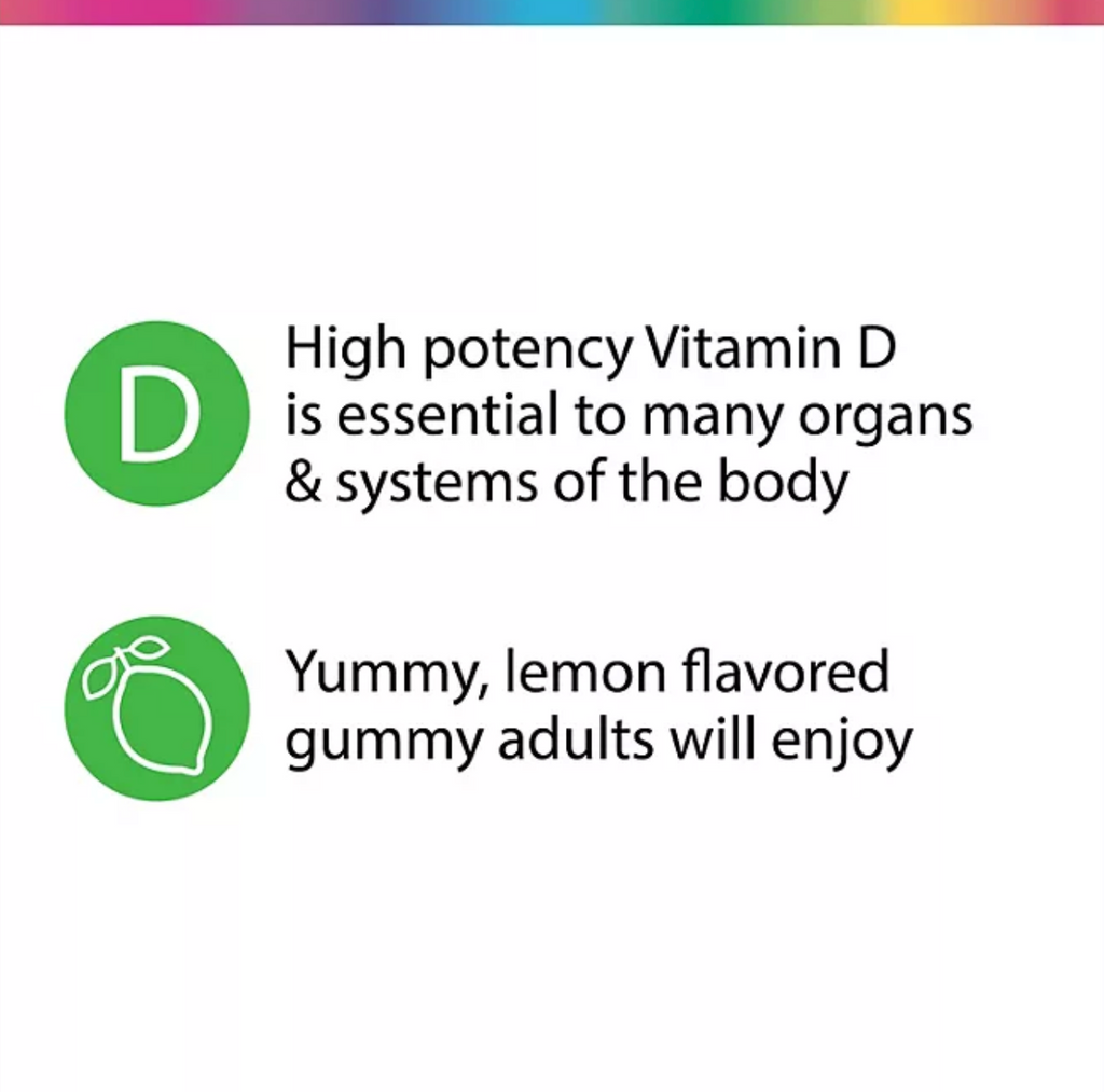 Rainbow Light High Potency Vitamin D3 1000 IU Gummy, Lemon (150 ct.)