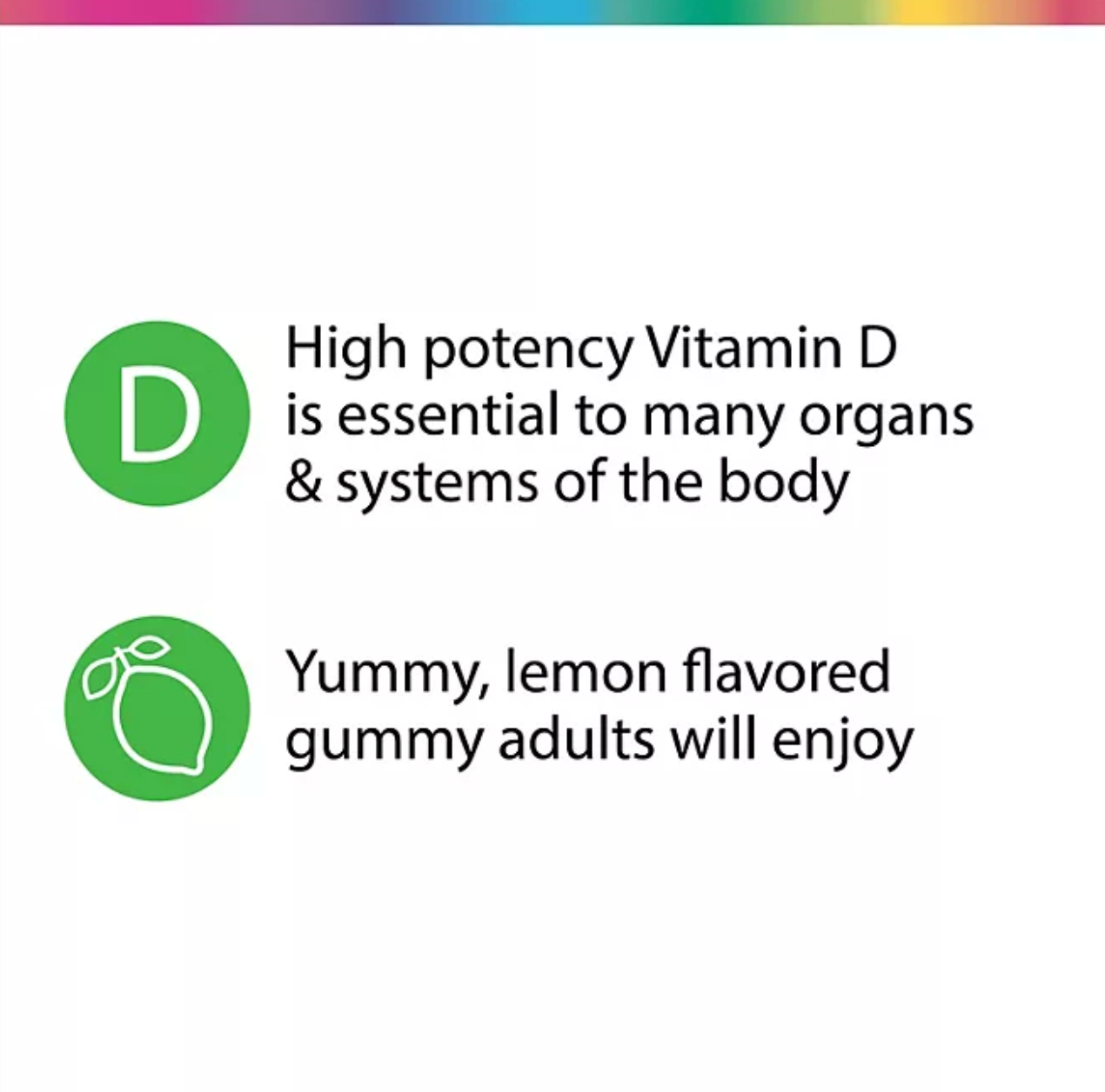 Rainbow Light High Potency Vitamin D3 1000 IU Gummy, Lemon (150 ct.)