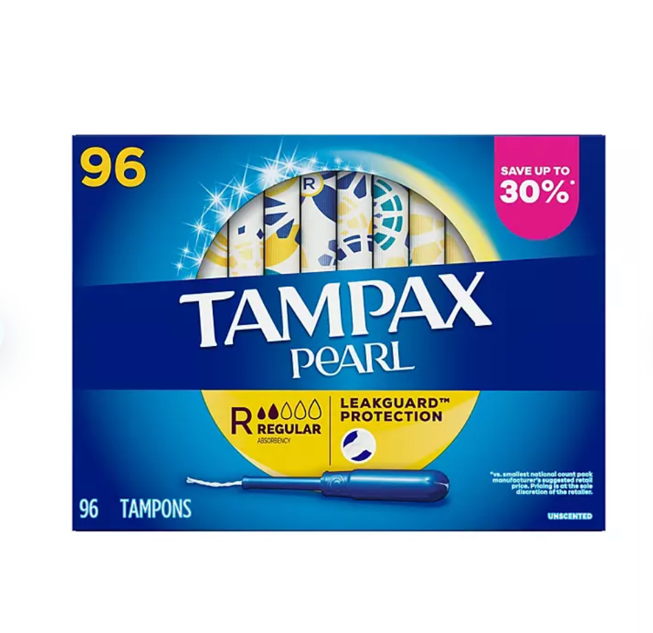 Tampax Pearl Regular Tampons, Unscented (96 ct.)