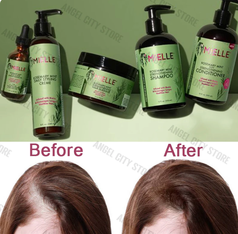 Original Mielle Rosemary Mint Scalp Hair Strengthening Oil Encourages Growth Hair Masque Nourishing Treatment Shampoo Hair Care