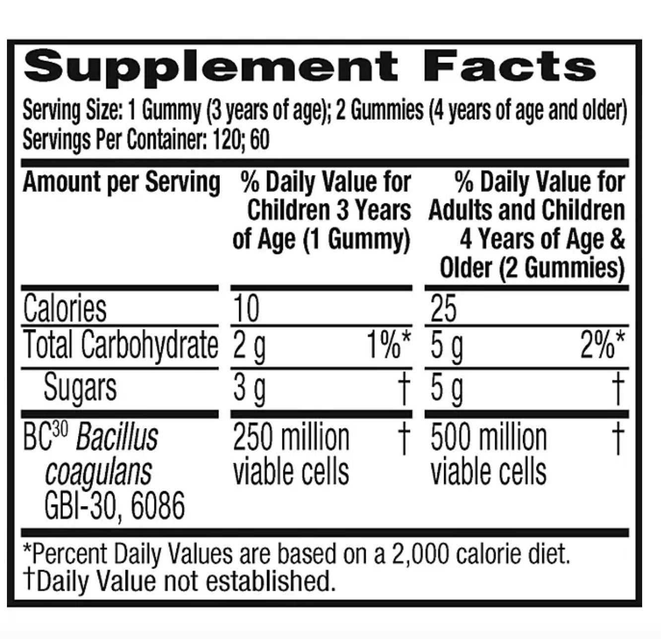 Digestive Advantage Daily Probiotic Gummies (120 ct.).