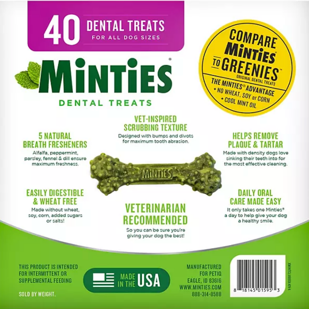 Minties Dental Dog Bone Treats, Maximum Mint (32 oz.)