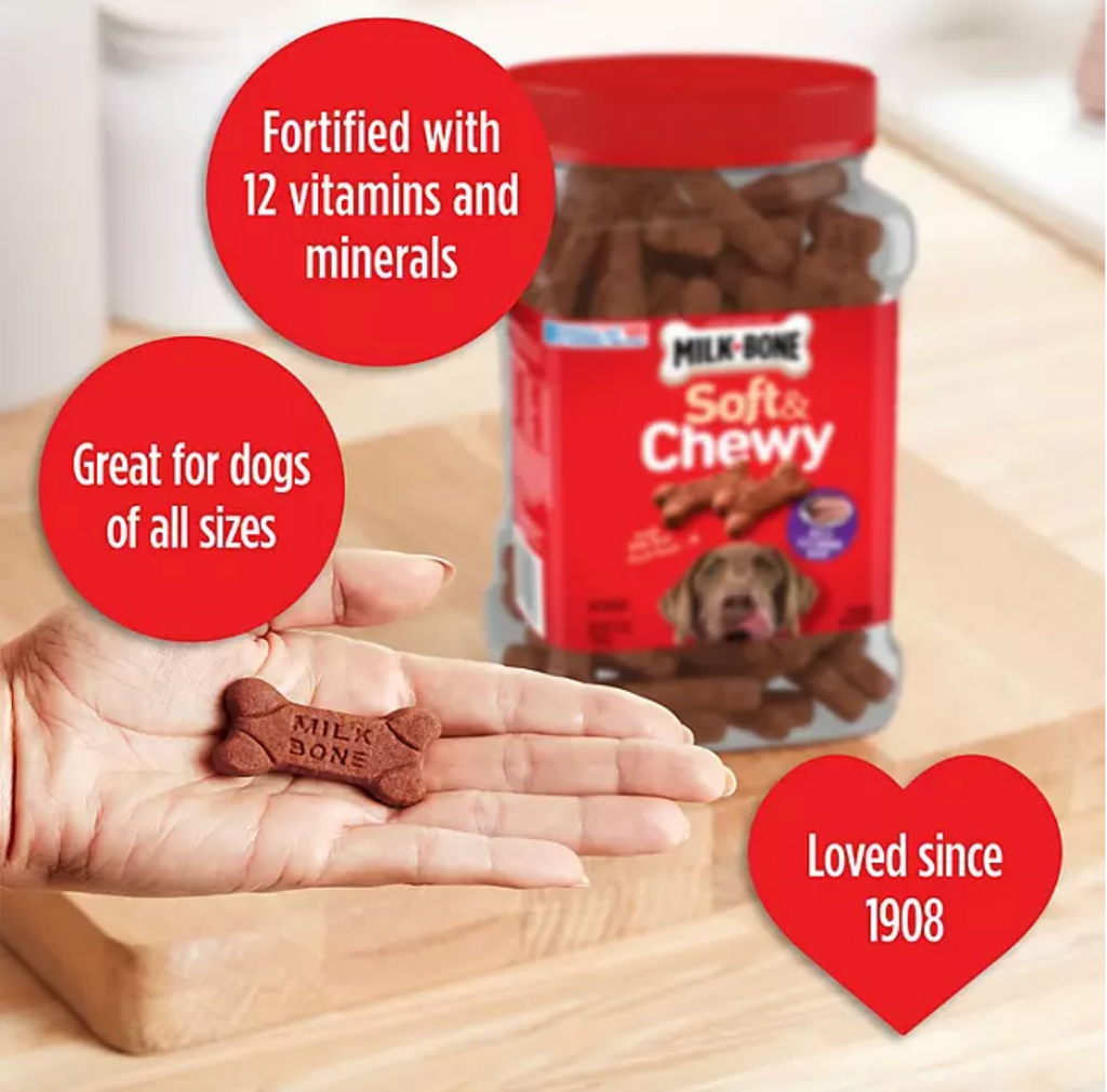Milk-Bone Soft & Chewy Dog Treats, Beef & Filet Mignon (37 oz.)