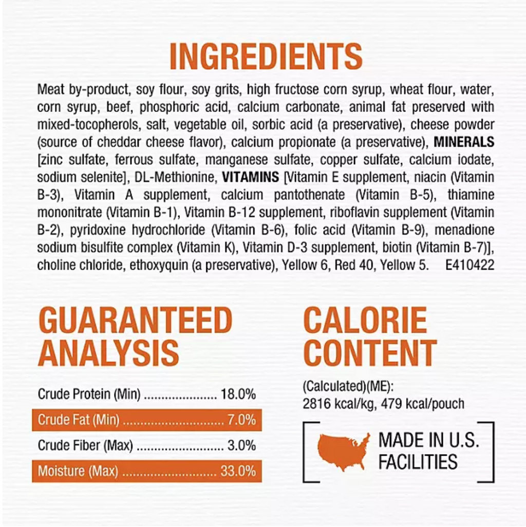Purina Moist & Meaty Dog Food, Burger with Cheddar Cheese Flavor (6 oz., 60 ct.)