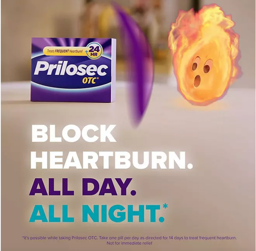 Prilosec OTC Omeprazole Heartburn Medicine and Acid Reducer Tablets, Proton Pump Inhibitor (42 ct.)