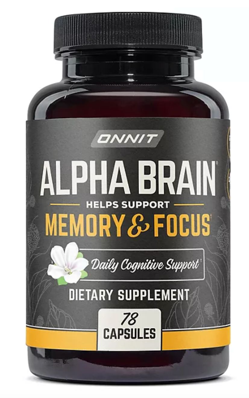 ONNIT Alpha BRAIN Premium Nootropic Brain Health Supplement, Memory and Focus Support Capsules (78 ct.)