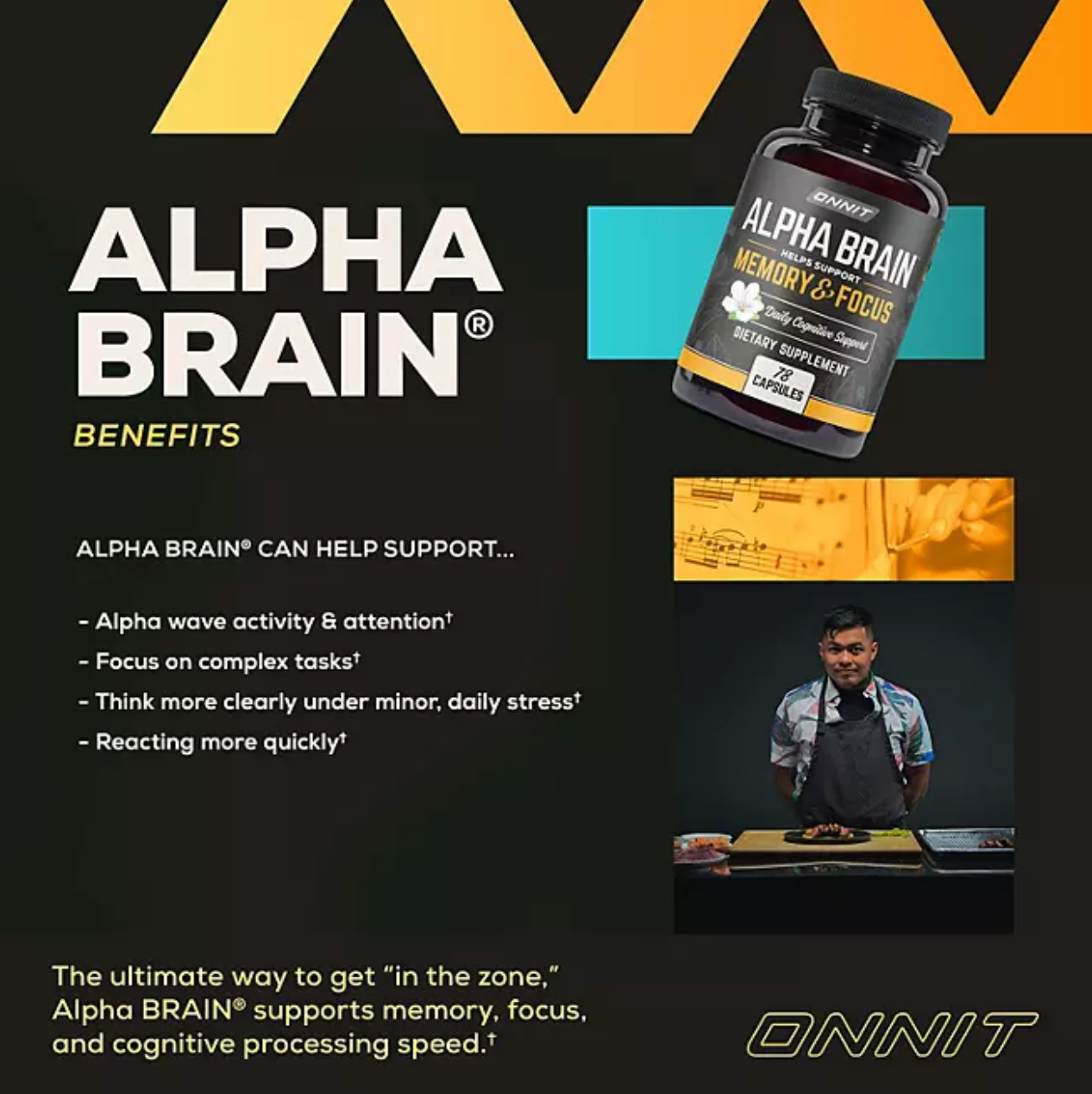 ONNIT Alpha BRAIN Premium Nootropic Brain Health Supplement, Memory and Focus Support Capsules (78 ct.)