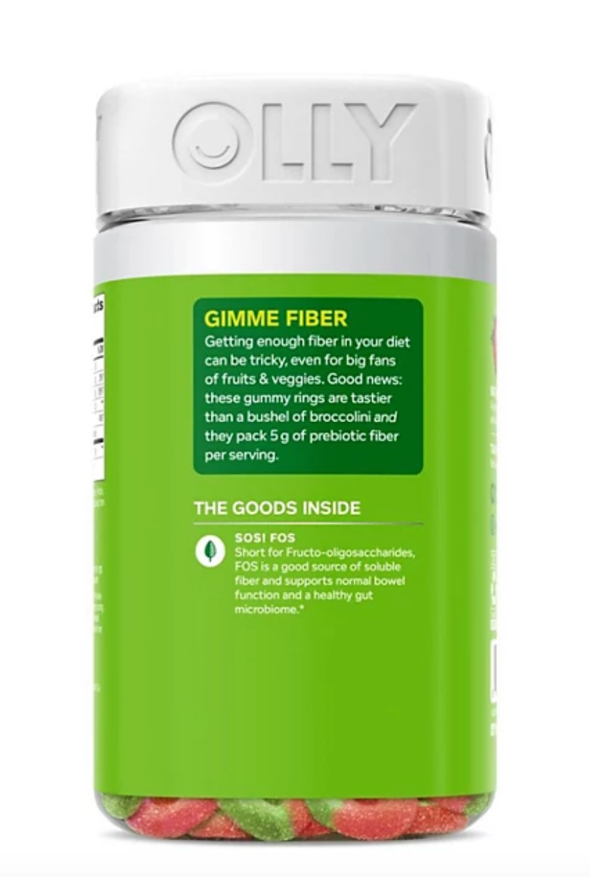 OLLY Fiber Gummy Rings 5g Prebiotic Fiber, Strawberry Watermelon (90 ct.)