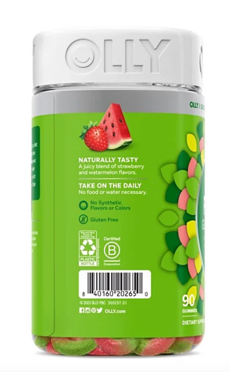 OLLY Fiber Gummy Rings 5g Prebiotic Fiber, Strawberry Watermelon (90 ct.)