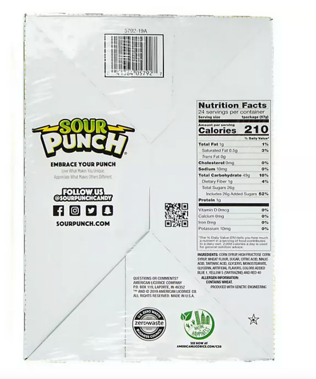 SOUR PUNCH Rainbow Straws Assorted Chewy Candy (2 oz., 24 pk.)