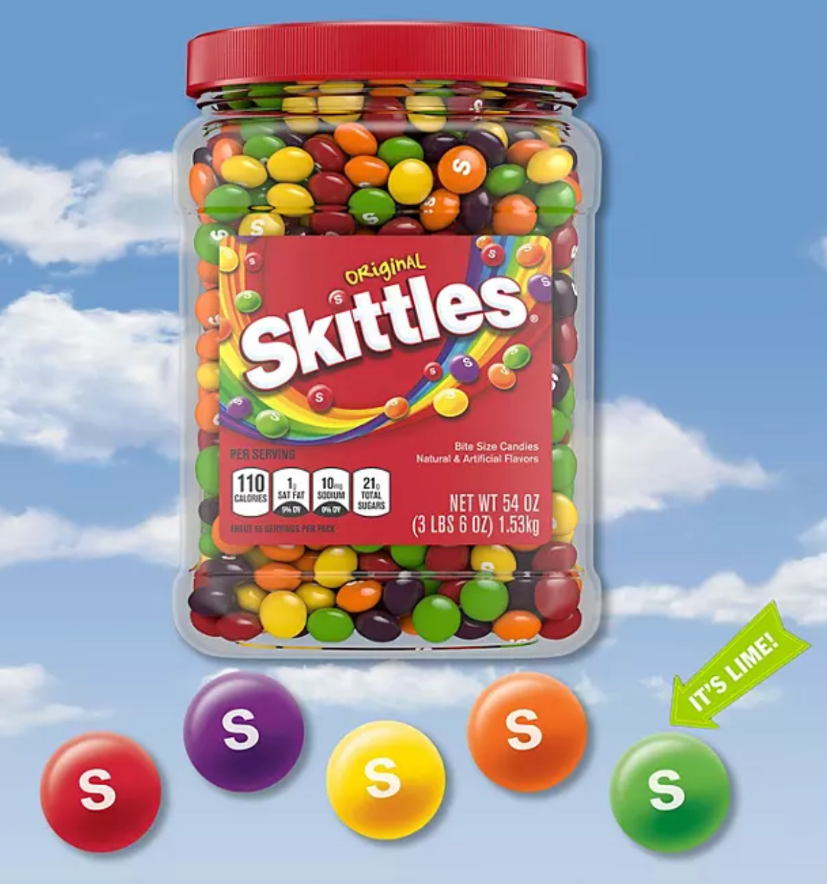 Skittles Original Chewy Candy Bulk Jar (54 oz.)