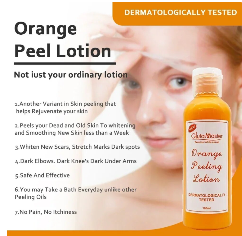 Orange Peeling Lotion 100ml Remove Body Dead Skin Exfoliating Whitening and Smoothing Body Skin Care Product Peeling Oil