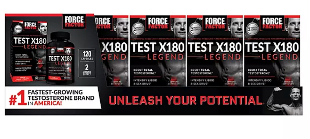 Force Factor Test X180 Legend Testosterone Booster Capsules 120 ct.