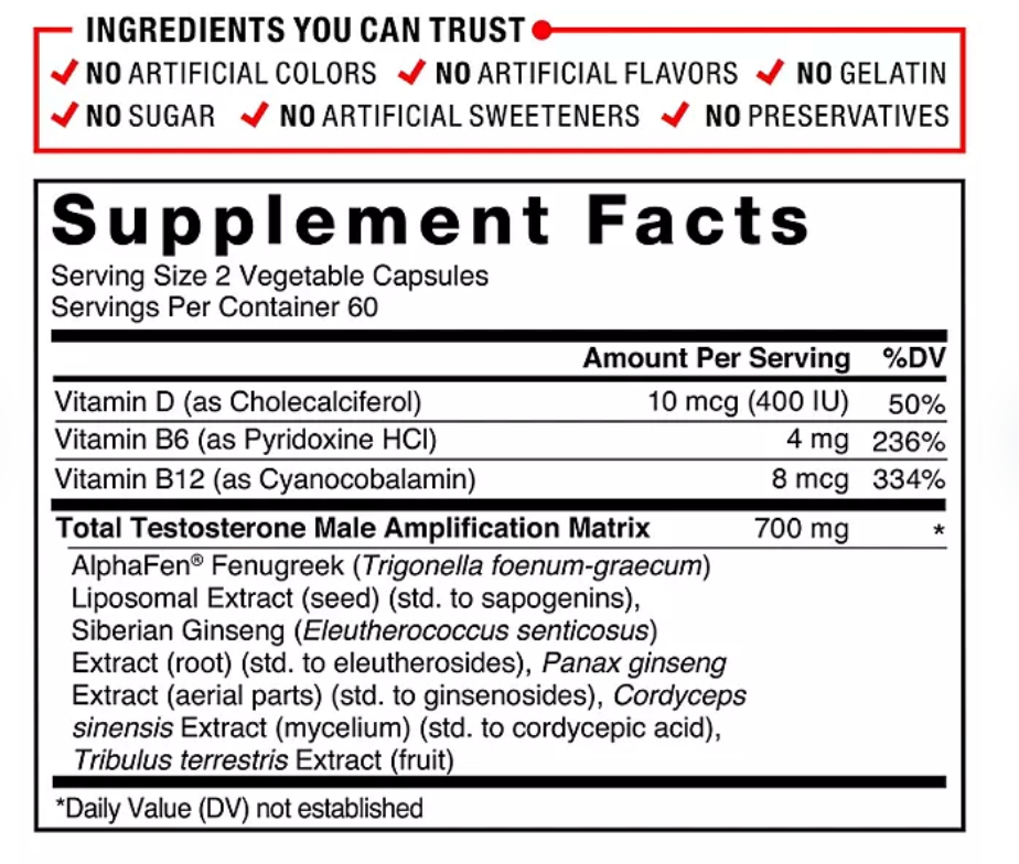 Force Factor Test X180 Legend Testosterone Booster Capsules 120 ct.