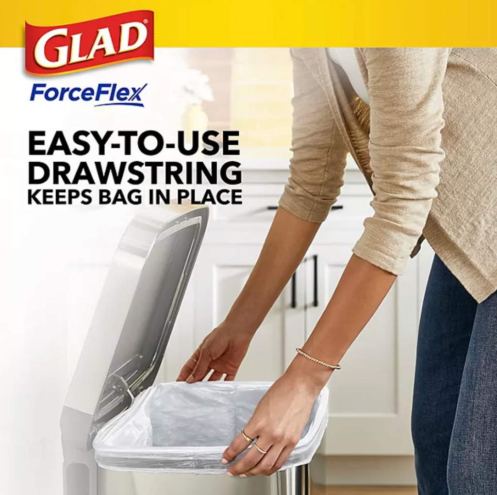 Glad ForceFlex 13-Gallon Kitchen Trash Bags, Gain Original Scent + Febreze, 160 ct.
