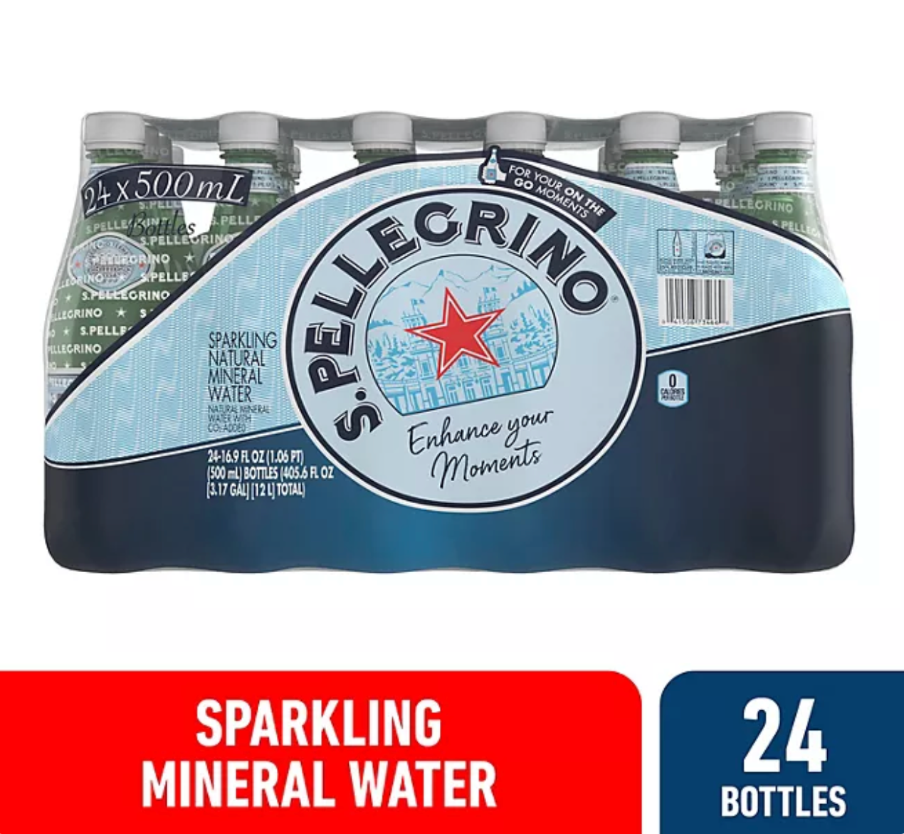 S.Pellegrino Sparkling Natural Mineral Water 16.9 fl. oz., 24 pk.
