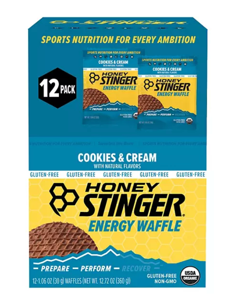Honey Stinger Organic Gluten-Free Cookies and Cream Waffles (12 ct.)