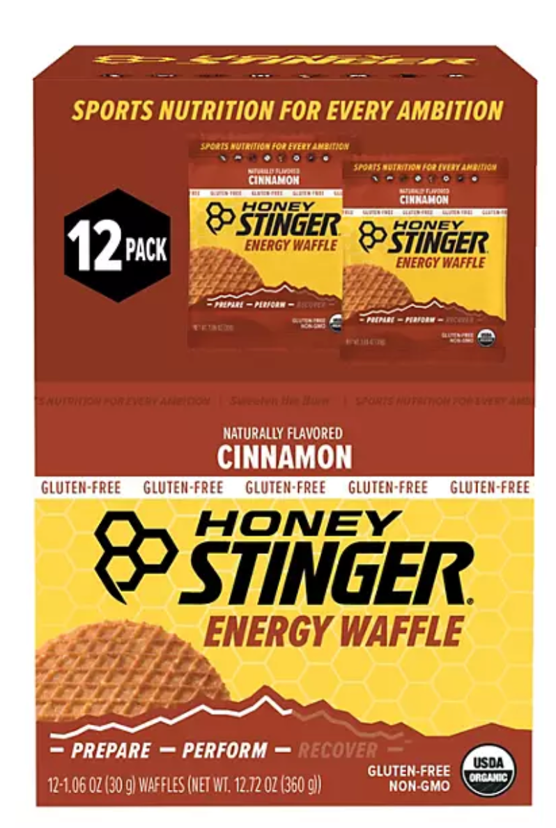 Honey Stinger Gluten-Free Organic Energy Waffle, Cinnamon, 12 ct.