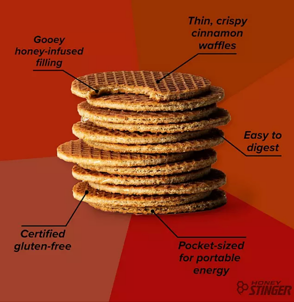Honey Stinger Gluten-Free Organic Energy Waffle, Cinnamon, 12 ct.