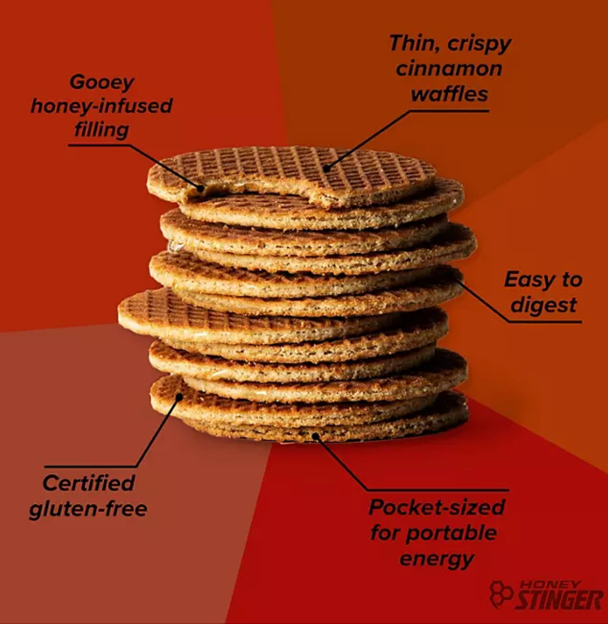 Honey Stinger Gluten-Free Organic Energy Waffle, Cinnamon, 12 ct.
