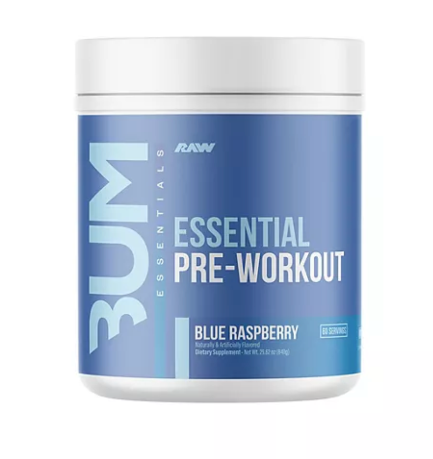 RAW Nutrition CBUM Essential Pre Workout Powder, Blue Raspberry, 1.78 lbs.