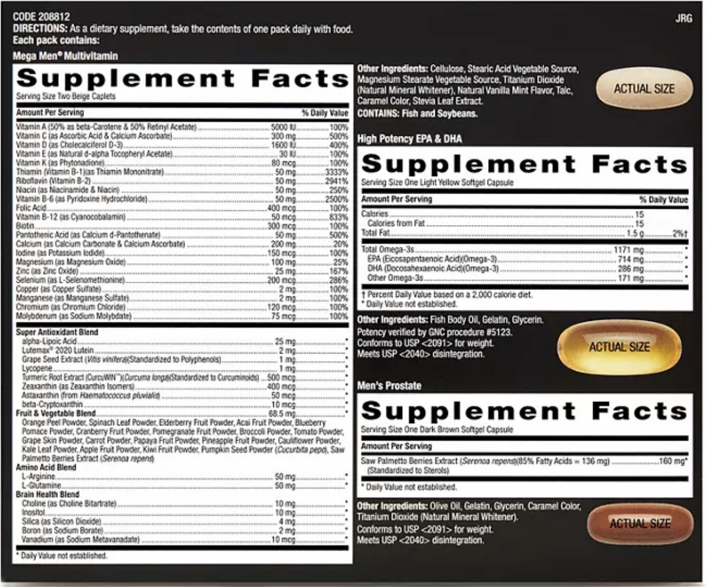 GNC Mega Men Performance & Vitality Vitapak 30 ct.