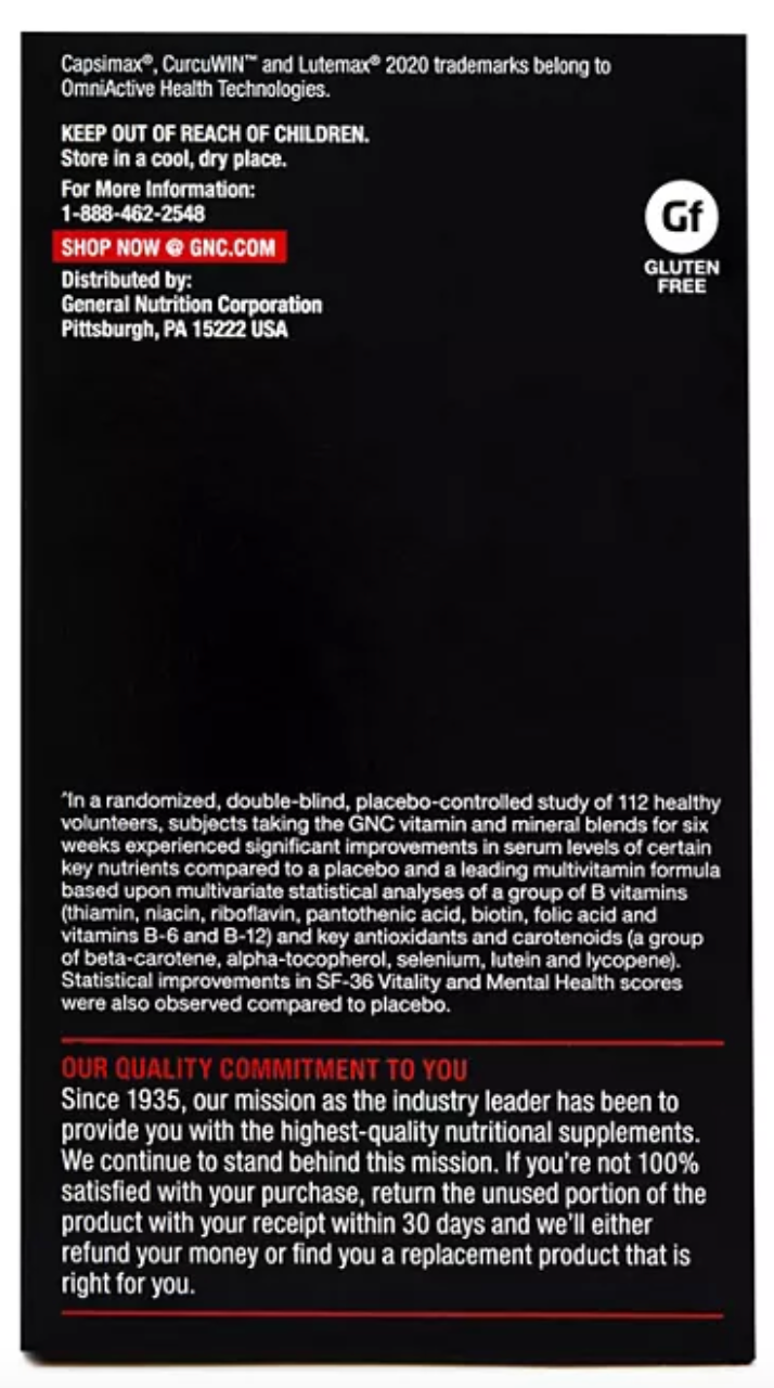 GNC Mega Men Energy & Metabolism Multivitamin Caplets 180 ct.